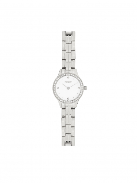 Reloj plateado con pulsera fina 