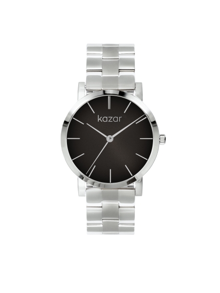 Reloj plateado con esfera negra SIMPLE NOVA
