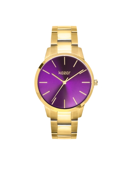Reloj con esfera morada y brazalete dorado VIVID AURA