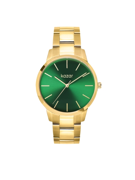 Reloj de pulsera dorado con esfera verde VIVID AURA