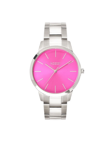 Reloj plateado con esfera rosa VIVID AURA