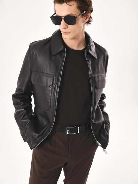 Cinturón reversible negro y marrón para hombre THEODORIC