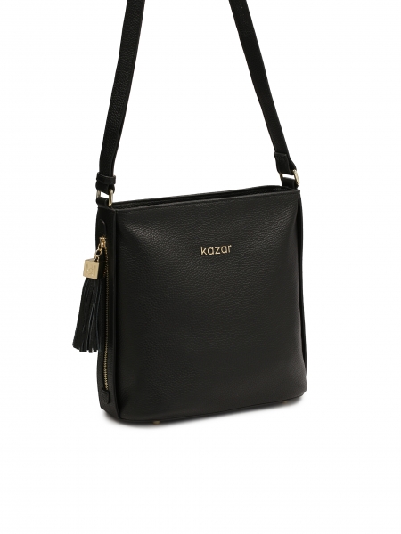 Bandolera de piel negra con clutch NISSI
