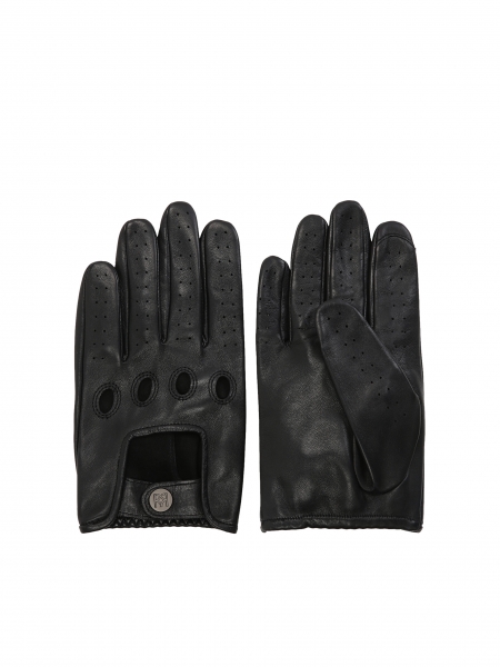 Guantes de cuero negro para hombre ERYCOS 