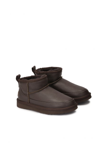 Botas de nieve de piel con aislamiento de lana ZULA