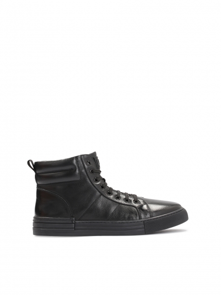 Zapatillas negras minimalistas para hombre con una parte superior con cordones altos ADMIR