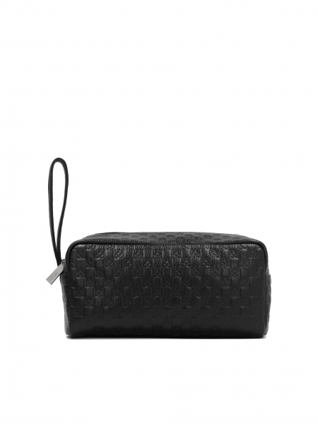 Bolsa de cosméticos negra decorada con un patrón de juego regular DALE