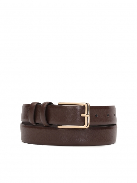 Elegante cinturón de vestir en marrón oscuro 