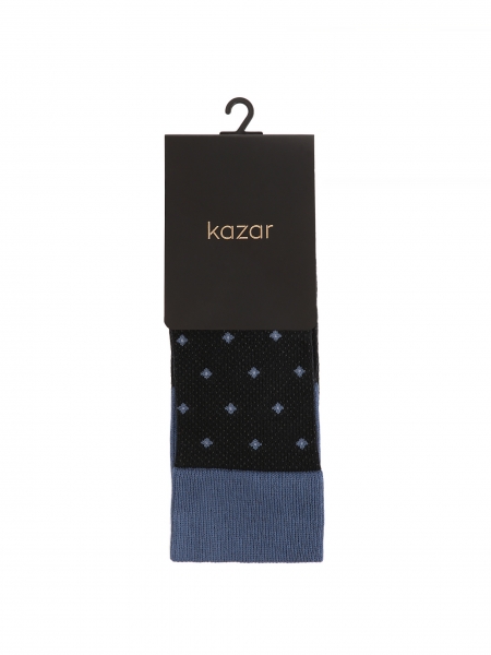 Calcetines negros y azules con pequeños rombos THAMES