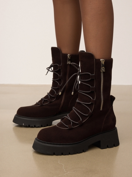 Botas con cremallera y cordones decorativos ELBA