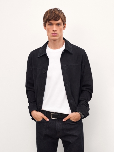 Cinturón negro con hebilla plateada LONGITIS