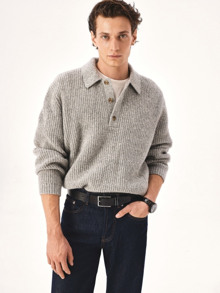 Cinturón negro de negocios con hebilla plateada LODOVICO