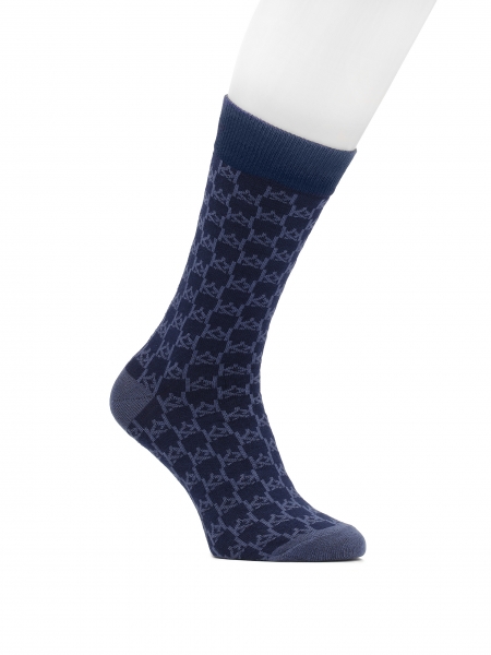 Calcetines de hombre azul marino con monogramas KAZAR THAMES
