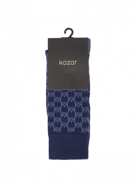 Calcetines de hombre azul marino con monogramas KAZAR THAMES