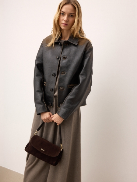 Cartera marrón con solapa ASTRE