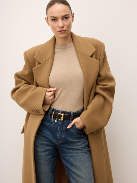 Cinturón clásico de piel en negro intenso LARIA