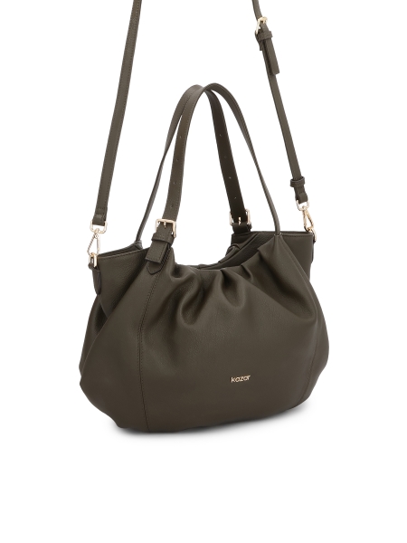 Bolso en color oliva con corte redondeado suelto  WILL