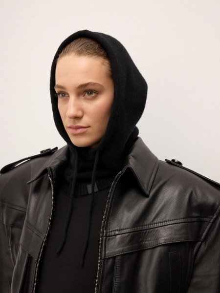 Jersey chimenea pasamontañas de cachemira negro RANDI