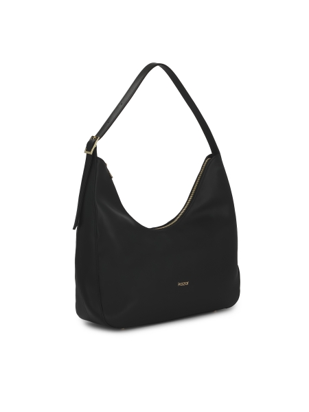 Bolso bandolera de piel negra con correa ajustable TESSERA