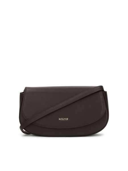 Bolso rígido marrón con bandolera NALYA