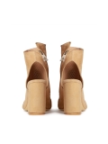 Botas de mujer peep toe marrón claro IMANI