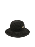 Sombrero de paja negro con monograma LAGUNA