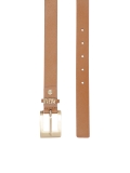 Cinturón marrón claro con logotipo metálico SALLE