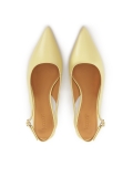 Zapatos de tacón bajo amarillo brillante IRIA