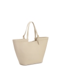 Bolso grande de piel lisa en color crema  NAN