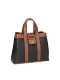 Bolso marrón y negro con asas de mano WILLOW