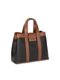 Bolso marrón y negro con asas de mano WILLOW