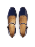 Zapatos de tacón bajo de charol azul marino GAURA