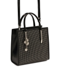 Bolso negro con llavero decorado con brillantes plateados LEXIE