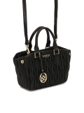 Llamativo bolso negro con dos asas y correa SAMIA