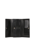 Cartera de piel negra oblonga BETTY