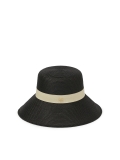 Sombrero negro con ala beige MAKANA