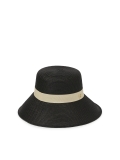 Sombrero negro con ala beige MAKANA