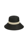Sombrero negro con ala beige MAKANA