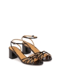 Sandalias negras de charol con tiras finas ANGELA