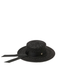 Sombrero de paja negro con cinta NANI