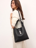 Elegante bolso de piel negro LAURIE