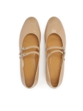 Zapatos de salón estilo Mary Jane en charol beige KAJA