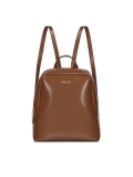 Mochila minimalista marrón con herrajes dorados ELLIANA