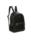 Mochila de piel negra con bolsillo delantero OAKLYNN