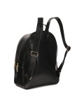Mochila de piel negra con bolsillo delantero OAKLYNN
