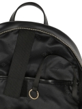Mochila de piel negra con bolsillo delantero OAKLYNN
