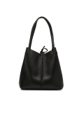 Bolso escalonado de piel suave negra KS VIVIENE