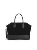 Bolso de ante negro con asas y correa AVIELLE