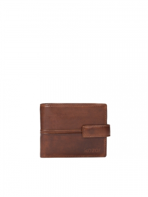 Cartera de piel marrón con cierre 