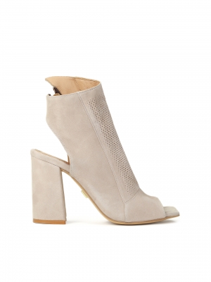Botines beige peep toe de mujer